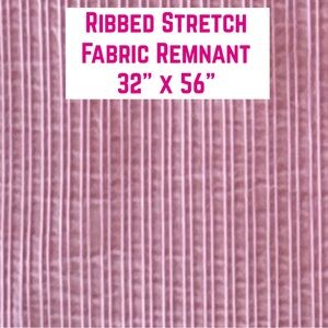 Solid Pink Ribbed Stretch Cotton Blend Fabric Remnant (32” x 56”)